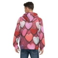 thumbnail image 2 of Pink Colored Painted Heart Men’s Hoodies Sweatshirt with Full Zip Pockets Fleece Jackets, 2 of 8