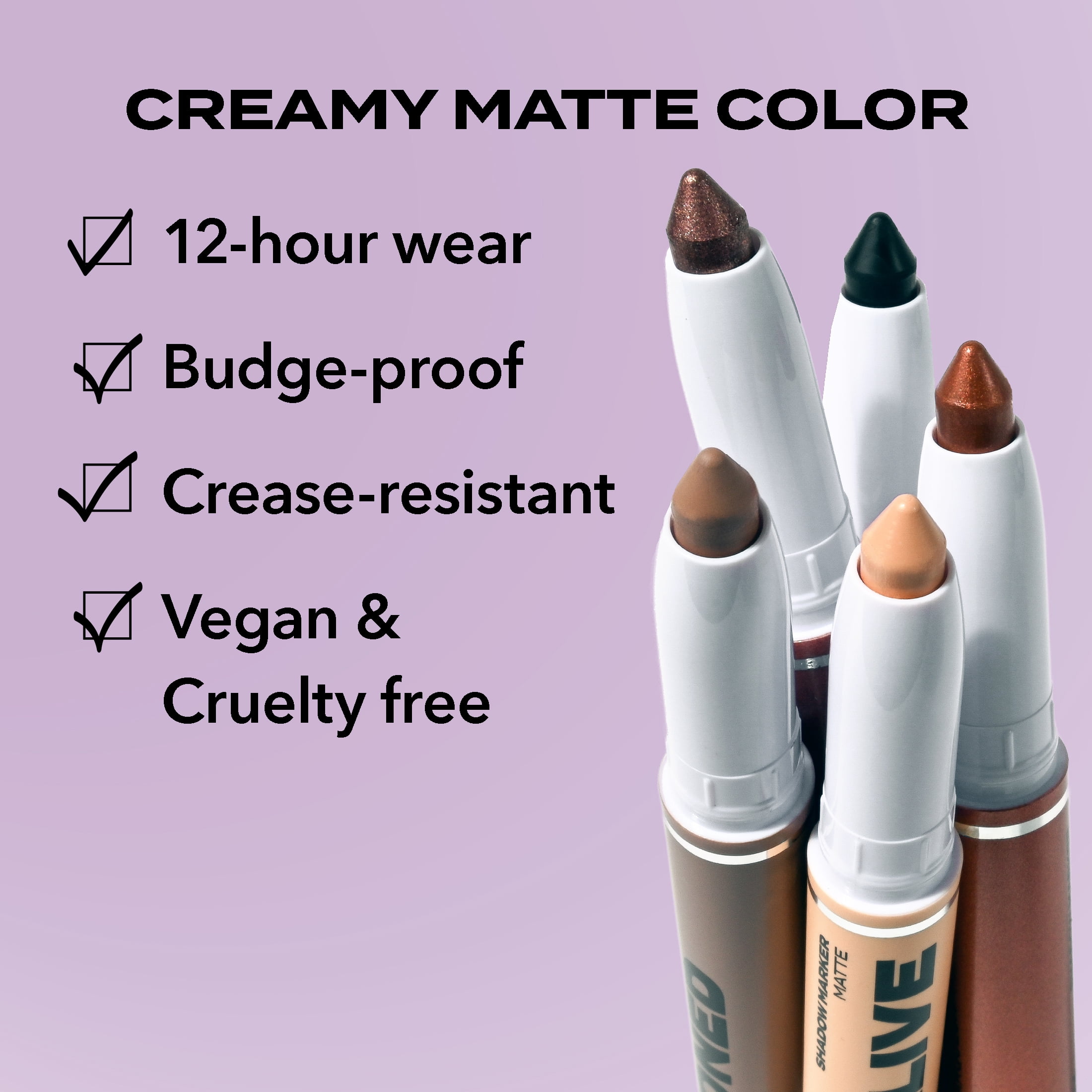 Hard Candy Eye Def Eyeshadow Stick, Matte, Creamy, Blendable Color. Purple