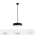 thumbnail image 7 of Hunter - Station 2-light Natural Black Iron, Medium Size Pendant Light, Dimmable, Modern Style, Drum Shaped, for Bedrooms, Dining, Living Rooms - 19271, 7 of 7