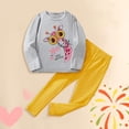 thumbnail image 2 of JUMEYU Pajamas for Girls Sets Cute Pajamas for Girls Long Sleeve & Pants Pj Set Size 6-7 (Grey,6-7 Years), 2 of 4