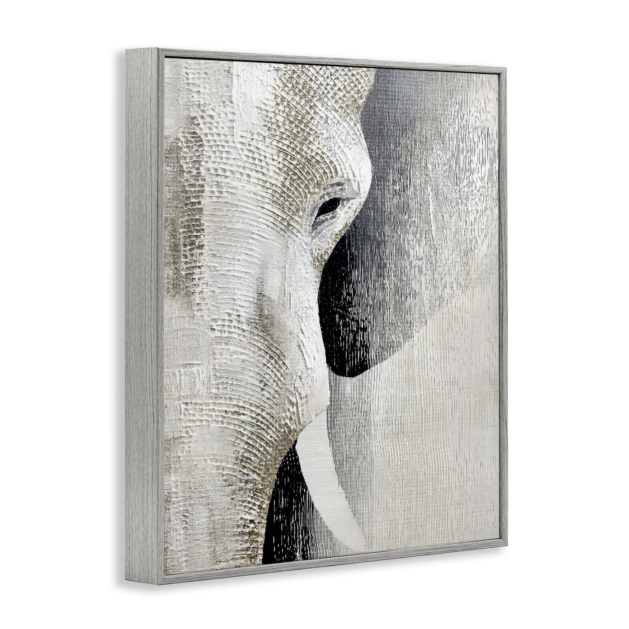 Stupell Industries Faux Textured Elephant Gray Framed Giclee Art, design by LSR Design Studio