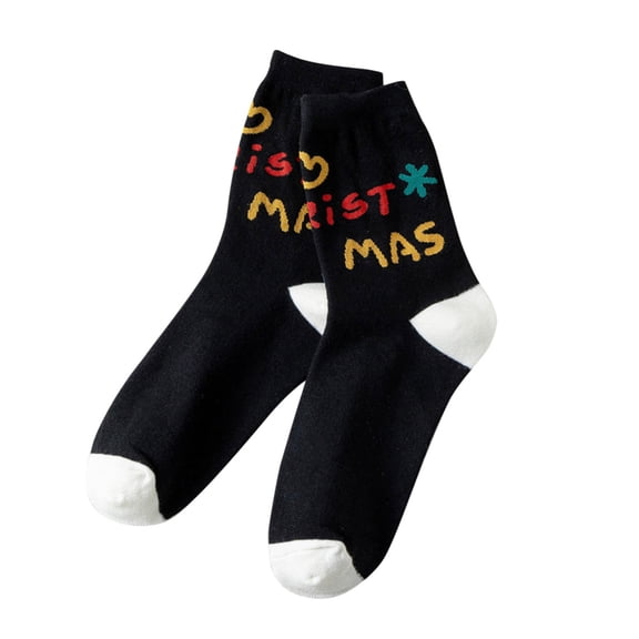 No Show Socks WomensBlackHoliday‑printed Cotton Mid‑calf SocksRunning Socks1‑Pair