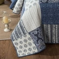 thumbnail image 3 of DaDa Bedding Bohemian Denim Blue Elegance Patchwork Cotton Bedspread Set (JHW-660), 3 of 6