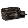 thumbnail image 4 of Pemberly Row Faux Leather Gel Double Reclining Sofa in Brown, 4 of 8