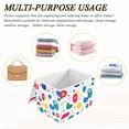 thumbnail image 6 of Yayeee Collapsible Cube Storage Bin with Lid Fabric Closet Decorative Basket with Handles, Colorful Round, 6 of 7