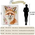 thumbnail image 3 of Fox and Flowers Blanket - Warm, Fluffy & Fuzzy Flannel Throw Blanket, Soft, Cozy & Lightweight Blankets for Couch, Bed, Travel & Outdoor Use, Ideal for Adults Kids Women Girls 50×60 in, 3 of 6