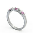thumbnail image 2 of 0.50 Ct Round Cut Pink Sapphire Natural Diamond Wonderful Engagement Eternity Band for her 14K White Gold Size 11.5, 2 of 7