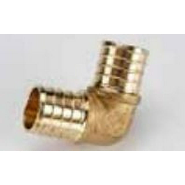 Elkhart Supply Fresh Water Fitting 51138 BestPEX; PEX Coupler; 3/8 Inch PEX x 3/8 Inch PEX; 90 Degree Elbow; Brass; With Barcoded