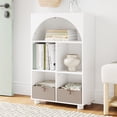 thumbnail image 2 of RiverRidge Arched 23in 4-Cubby Entryway Bookshelf and Shoe Storage Organizer - White, 2 of 7