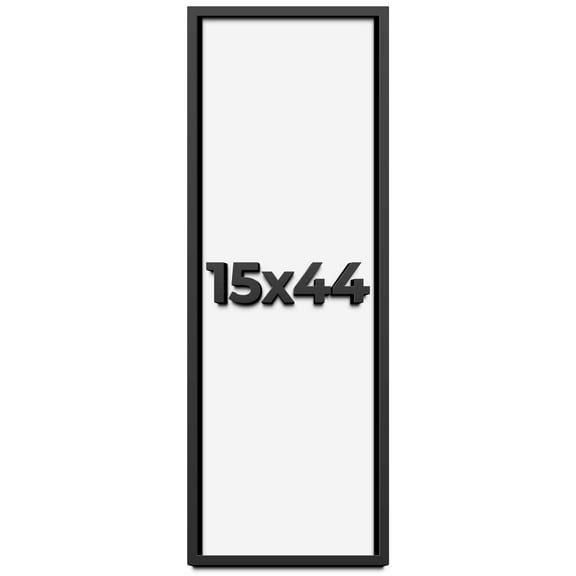 15x44 Shadow Box Frame Black | 1 inches Deep Real Wood Contemporary Shadowbox Display Frame | UV