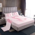 thumbnail image 1 of Erosebridal Initial A to Z Full Sheet Sets, Bowknot D Bedding Full Size, Cartoon Monogrammed Decor 4pcs, 1 of 7