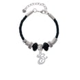 thumbnail image 2 of Delight Jewelry Silvertone Small Gelato Script Initial - & - Middle Sister Celtic Knot Leather Bead Bracelet, 7"+2" Extender, 2 of 4