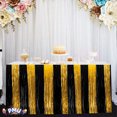 thumbnail image 3 of PMU Metallic Fringe Table Skirt (Gold and Black) 9 ft x 29 inches Pkg/12, 3 of 6