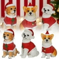 thumbnail image 2 of Christmas Dog Figurine Cute Resin Puppy Statue with Santa Hat Funny Animal Sculpture for Dog Lovers Christmas Home Tabletop Decoration, 2 of 9