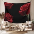 thumbnail image 2 of Red Rose Small Tapestry for Bedroom Wall Hanging Tapestry, Vintage Abstract Garden Flower Floral Black Ceiling Backdrop Tapestries Poster Blanket Wall Decor for Teens Room Living Room Dorm 23" x 28", 2 of 8