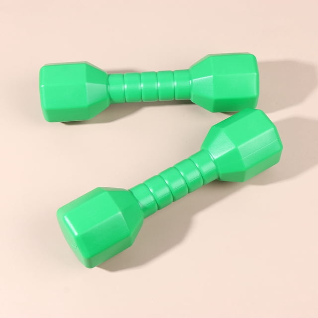 SEWACC 4Pcs Green Plastic Dumbbells for Outdoor Games Dance and Exercise Training