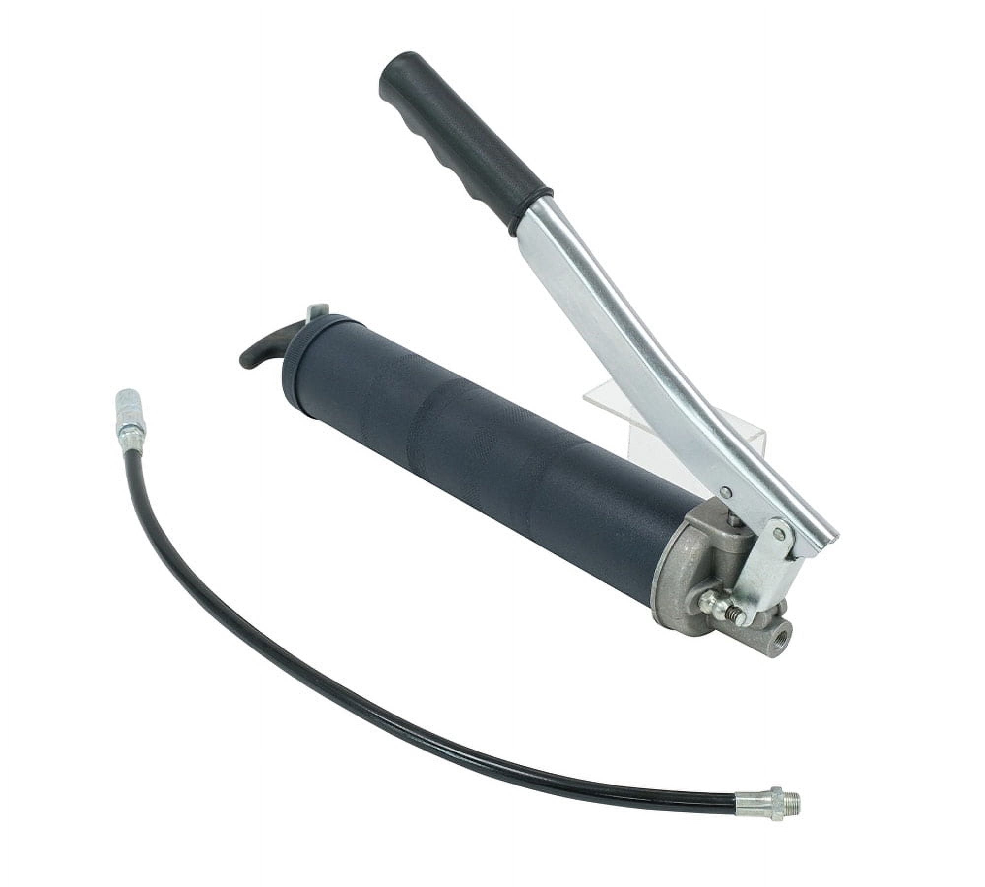 4 Pack Lever Action Grease Gun Heavy Duty Maximum Pressure - 10,000 PSI with 18-inch Whip Hose - Aluminium Cast Head - Capacity 16 oz Bulk/ 14oz Cartridge