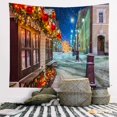 thumbnail image 4 of Christmas Tapestry Snowflakes Santa Claus Winter Night Hanging Cloth Fireplace Home Decor Christmas Wall Decorations for Home, 4 of 4