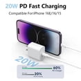 thumbnail image 3 of Cargador Abysssea USB C de 10 pies y 20 W para iPhone 15/16/SE4, AirPods, 3 of 8