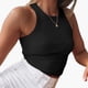 thumbnail image 5 of Camisa sin mangas para mujer Camiseta sin mangas corta básica con cuello redondo fruncido lateral, 5 of 5
