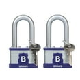 Brinks, Laminated Steel 50mm Keyed Padlock with 2in Shackle, 2 Pack