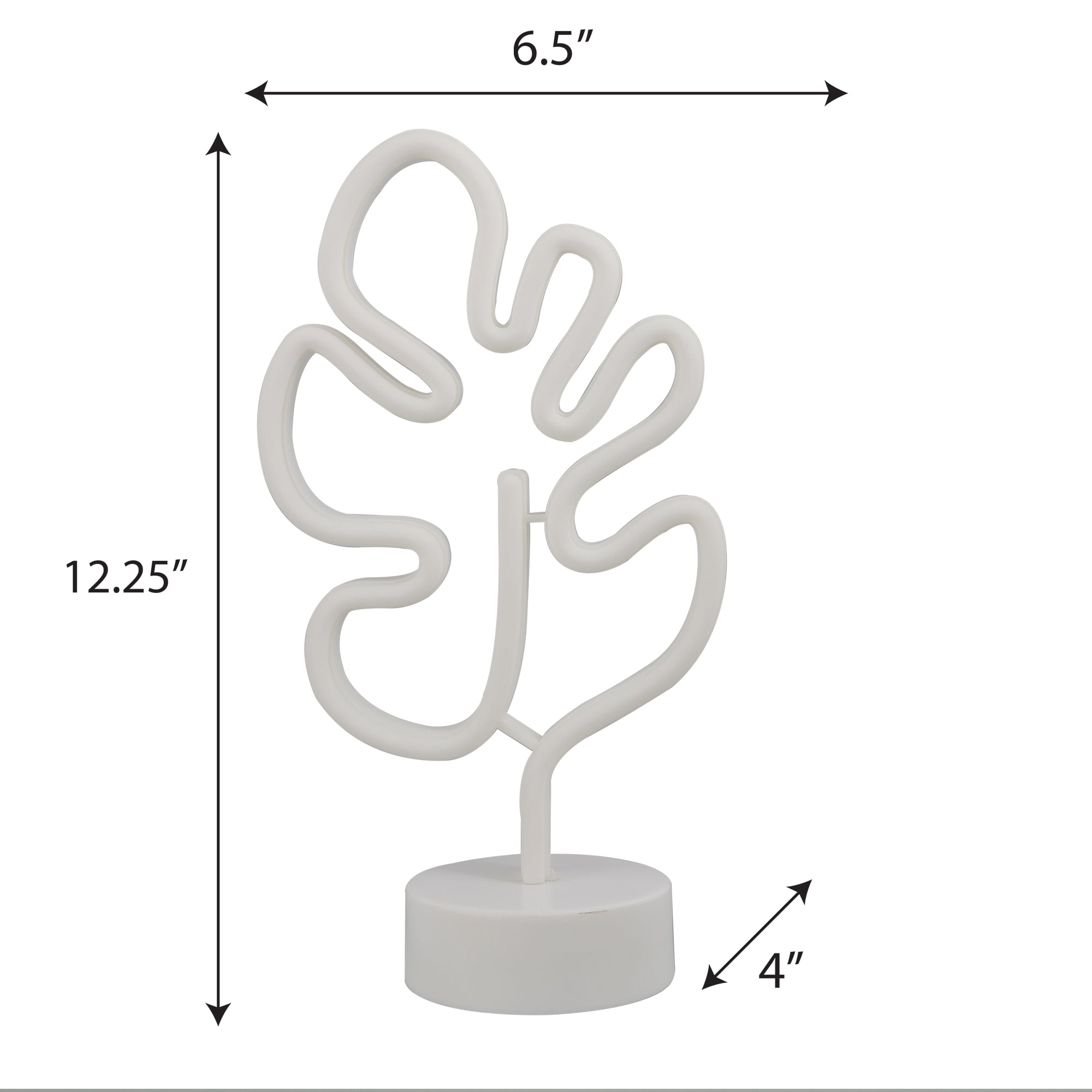 Xtreme Lit 6.5 x 12.25 Neon Monstera Leaf Lamp, Indoor Novelty Plastic Tabletop Sign