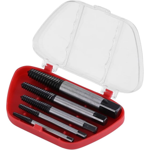 Damaged Screw Extractor Set For Versatile Screw Removal, Alloy Steel Construction Ensures Durability And Strength, 5 Pieces Including Reverse Thread Bits, Sizes Range From 4mm To 18mm