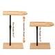 thumbnail image 4 of Mesa auxiliar de bambú natural con bandeja para sofá, mesa auxiliar de bambú ajustable en altura para sofá, mesas auxiliares ovaladas en forma de C con ranuras para cama y sillas en la sala de estar, 4 of 7
