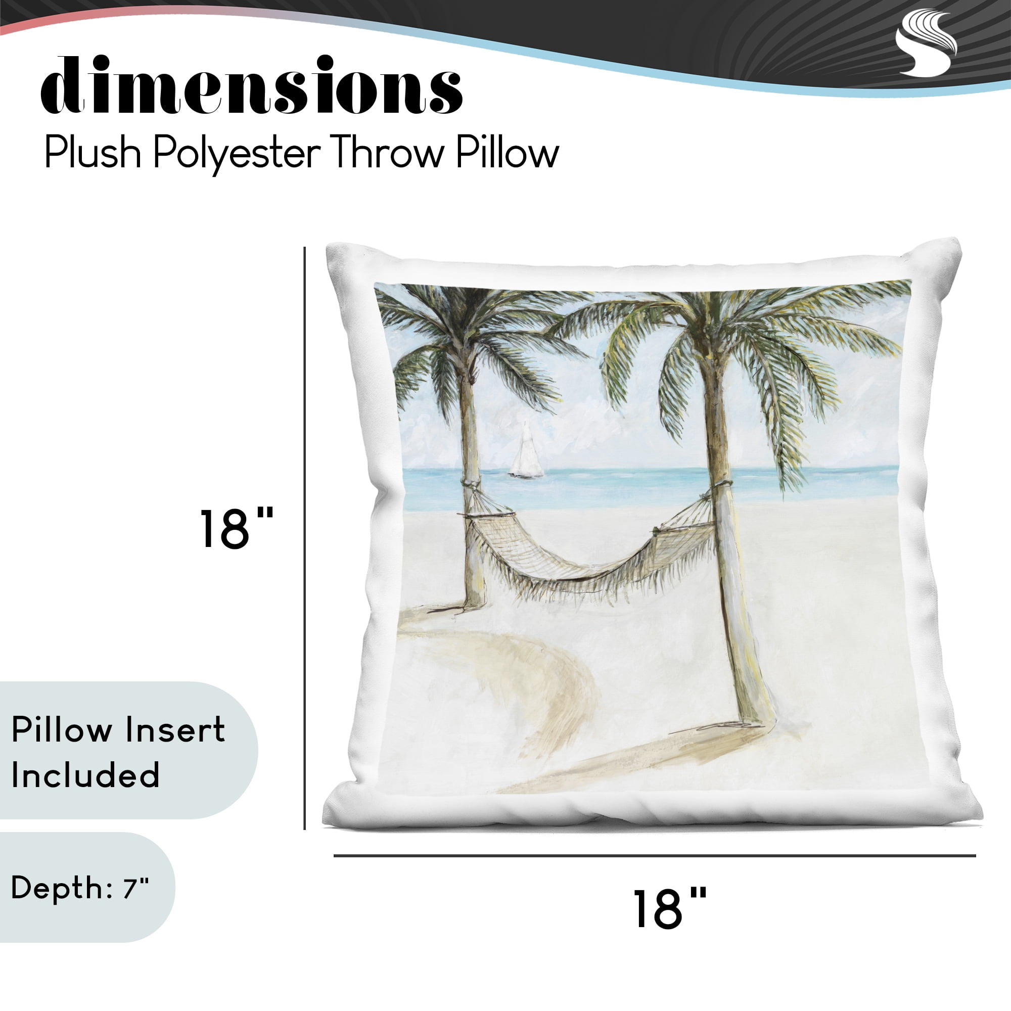 Stupell Industries Beach Hammock Coastal Scene Decorative Printed Throw Pillow, design by Lorenzo Collective
