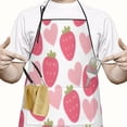 thumbnail image 2 of Strawberry Plants Fruit Heart White Pattern Apron-Garden Aprons for Women with Pockets-Cotton Linen Waterproof Kitchen Cooking Gardening Aprons Adjustable for Kitchen,Cooking,BBQ and Salon 33x27 Inch, 2 of 7