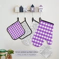 thumbnail image 3 of Purple Check Mothers day Kitchen Apron,Oven Mitt,Pot Holder,Towel,Birthday Gifts Set for Mom Wife Grandma, 3 of 6