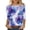 #085-Multicolor, variant on Craaazy Women's Loose Fit Colorful Printing 3/4 Sleeve Pretty Round-neck Tops Gifts