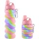 thumbnail image 1 of Botella de agua deportiva plegable arcoíris para niños, estudiantes, reutilizable, de silicona, sin BPA, para viajes, acampadas, senderismo, 1 of 5