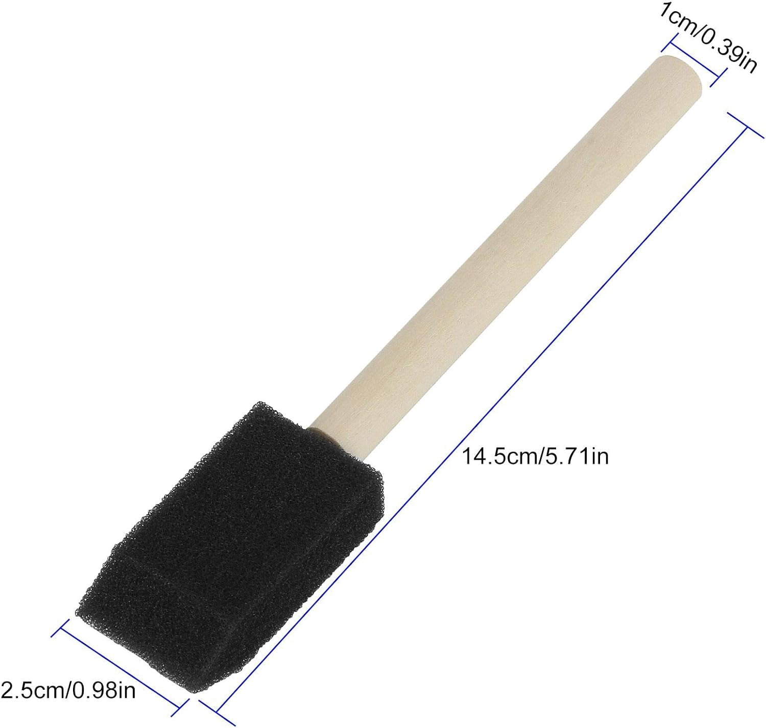 200 Pack 1 inch Foam Paint Brushes Bulk Sponge Paint Brush Foam Brush Set Wood Handle Sponge Brushes for Painting, Staini, Varnishes, Polyurethanes and Chalks