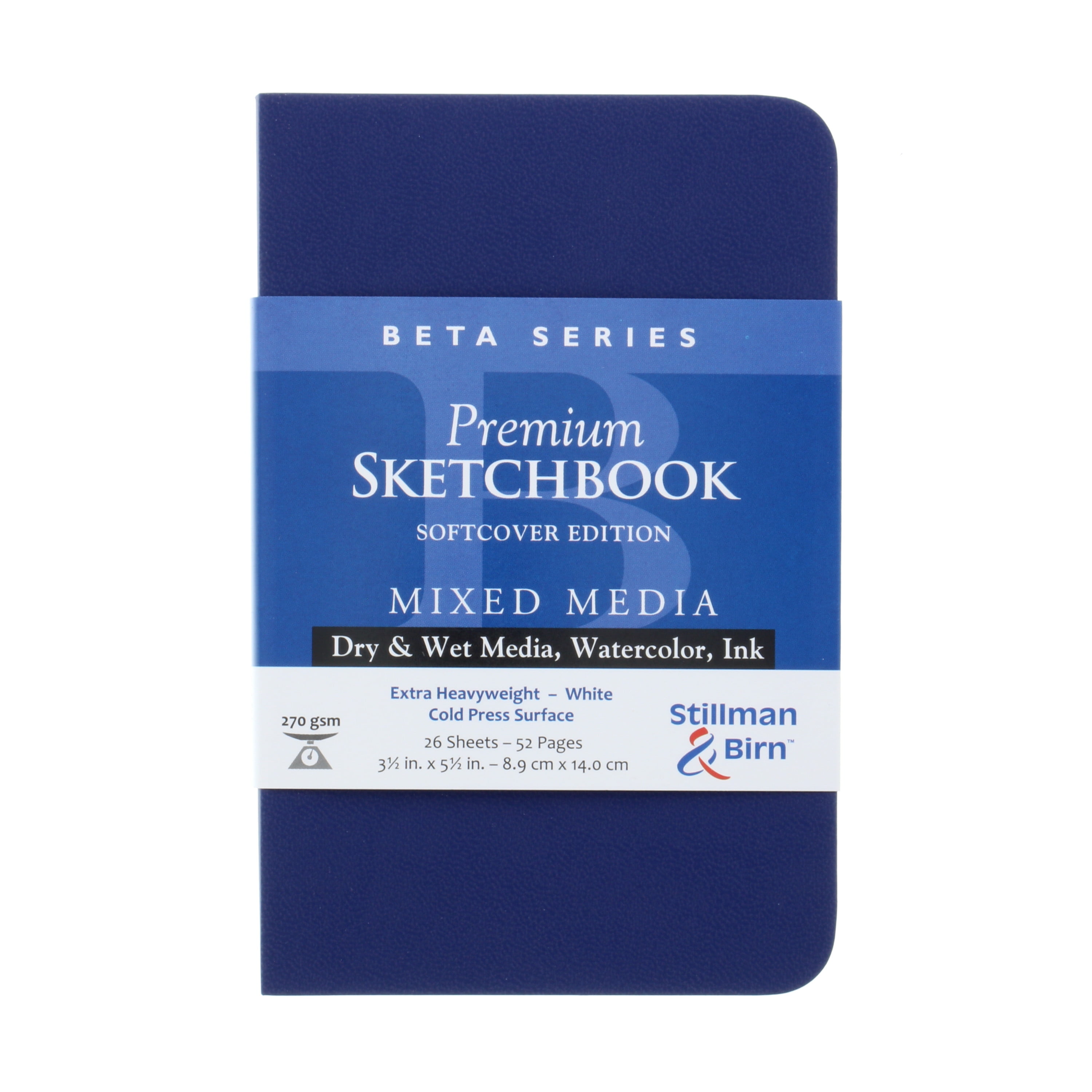 Cold Press Surface White Paper 270 gsm Extra Heavyweight Stillman & Birn Beta Series Softcover Sketchbook 8 x 10 