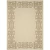 SAFAVIEH Courtyard Ellie Traditional Floral Indoor/Outdoor Area Rug, 6'7" x 9'6", Natural/Brown