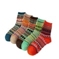 thumbnail image 2 of Tsivenald 5 Pairs Womens Merino Wool Hiking Socks Thermal Warm Winter Boot Crew Cushion Work Gift Socks, 2 of 3