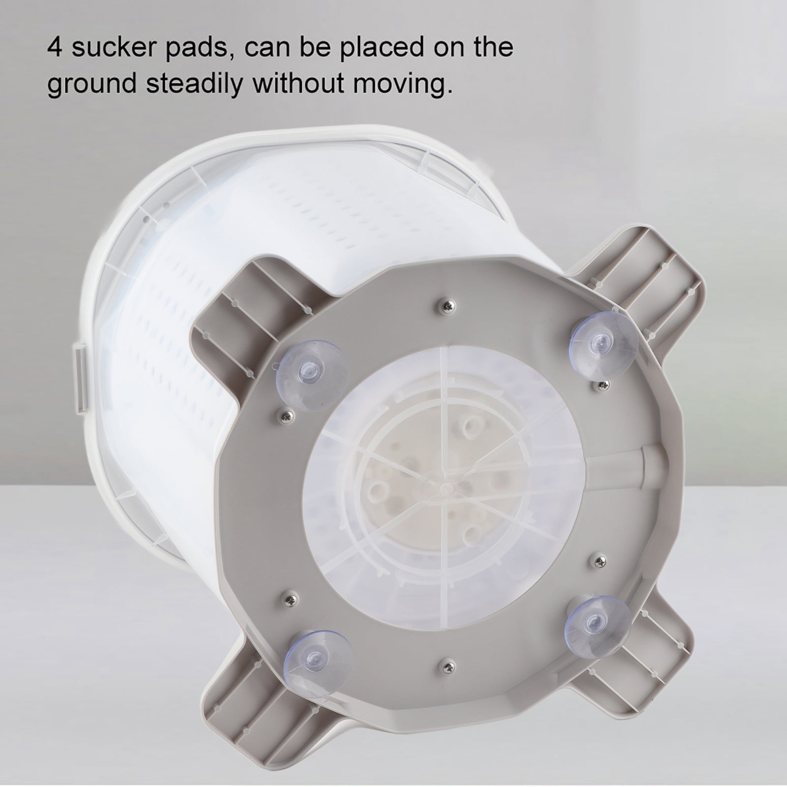 Mini Portable Manual Washing Machine, Hand Cranked Clothes Washer with a Detachable Dehydration Basket for Home Dormitory Gray