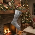 thumbnail image 4 of hulanddfd Christmas Velvet Stocking, 20" Large Christmas Stockings with Hanging Loops Hanging Decoration for Xmas Tree Fireplace and Daily Use, Gifts for Family Gray, 4 of 6