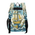 thumbnail image 2 of Iauyy Clear Backpack Heavy Duty PVC Transparent Backpack for College Workplace, Linocut Ship, 2 of 8