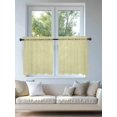 thumbnail image 4 of Yellow Striped Tier Curtains 36 Inch Length,Sheer Curtains for Bedroom Living Room Window Modern Simple Farmhouse Beige Vintage Rod Pocket Drapes Kitchen Curtains Small Half Window 27.5"x36" 2 Panels, 4 of 6