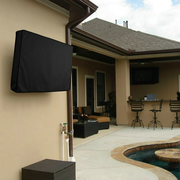 LULULION Black Outdoor TV Screen Protector with High Density Polyester for LED LCD Plasma Tvs