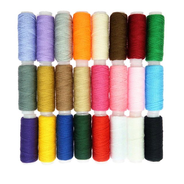 Mano Y Del Cordón Del Hilo de Coser de 24 Colores para La Costura Del Arte Del Cuero de DIY Baoblaze Hilo de coser de poliéster