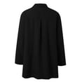 thumbnail image 4 of Luogg Women Solid Loose V Neck Three Quarter Sleeve Shirt Long Sleeve Casual Top Plus Size Blouses, 4 of 5