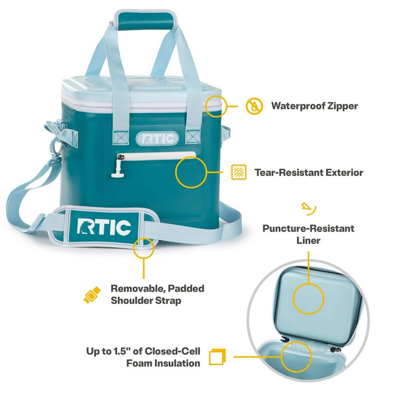 RTIC 12-Can Soft Pack Cooler with Waterproof Zipper & Tear