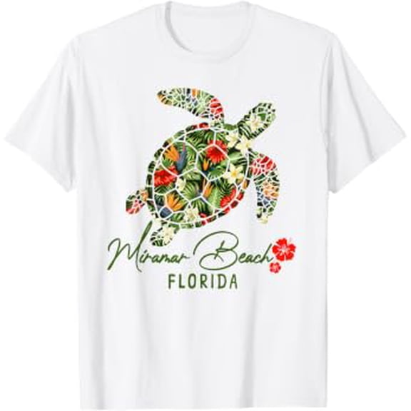 Miramar Beach Tropical Sea Turtle Florida for Men and Women T-Shirt