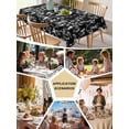 thumbnail image 6 of Black Botanical Tablecloth Square Table Cloth 54x54,Waterproof Outdoor Table Cloth Covers Decorative Table Protector,Pastoral Spring Floral Classic Black Washable Kitchen Party Dinning Table Cover, 6 of 8