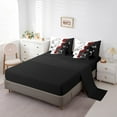 thumbnail image 5 of Manfei Red Rose Floral 7pcs Bedding King Size for Girls, Black and White Comforter Sets with Sheets, Butterfly Print Bed Set, Breathable Room Decor, 5 of 8