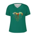 thumbnail image 4 of DPTALR T-Shirt Décontracté à Manches Courtes à Col en V Imprimé pour Femmes Hauts Blouses, 4 of 4