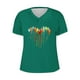 thumbnail image 4 of Fiudx Ofertas y Liquidaciones Blusas Informales de Manga Corta con Cuello En V y Estampado a La Moda para Mujer, 4 of 4